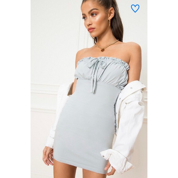 Superdown Maribella Dusty Blue Mini Dress - Picture 1 of 6